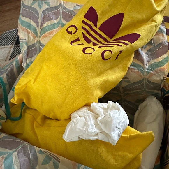 Authentic Women's Gucci X Adidas Red GG Supreme Monogram Platform Slides size 38 - Picture 7 of 10